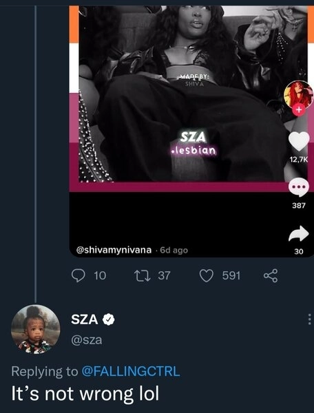 SZA Comes Out The Closet As A Lesbian, Allegedly Dating Kehlani