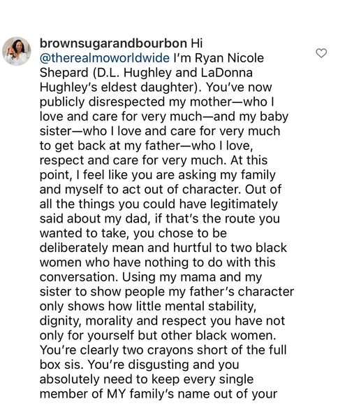 DL Hughley’s Daughter Ryan Responds To Mo’Nique, Tells Her To Pull Up 